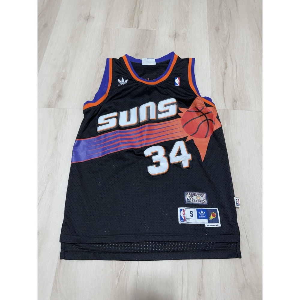 Adidas HWC NBA Phoenix Suns Charles Barkley #34 Black Throwback Jersey Men Small